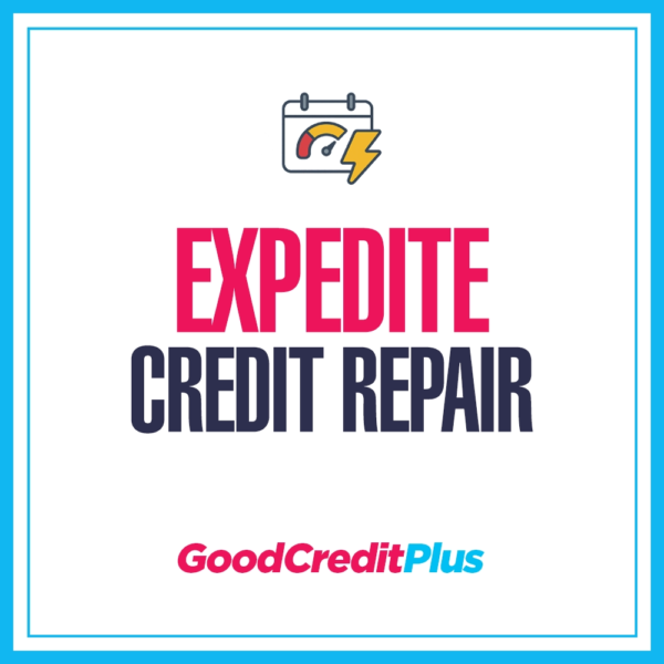 Expedite Credit Repair icon with lightning bolt, calendar, and speedometer